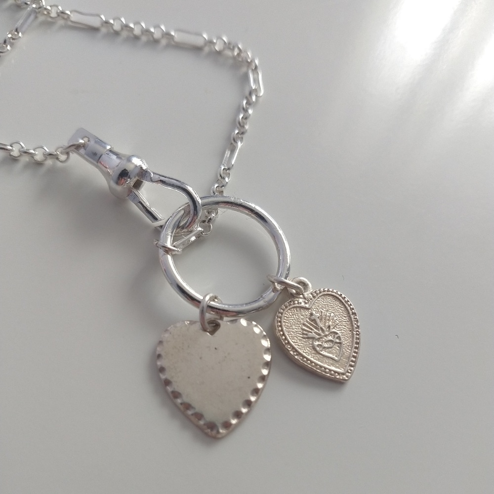 VALENTINA Multi Heart Charm Clasp Necklace REGAL ROSE